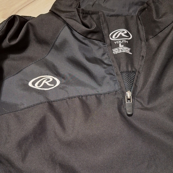 Rawlings youth size large cage baseball jacket long sleeve 1/4 zip - Picture 2 of 6